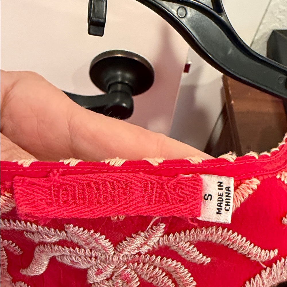 Johnny Was Red Floral Embroidered Blouse - Picture 3 of 5